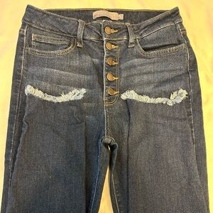 JustUSA size 8 button-fly and raw hem jeans